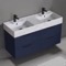 Double Bathroom Vanity With Marble Design Sink, Wall Mount, 48